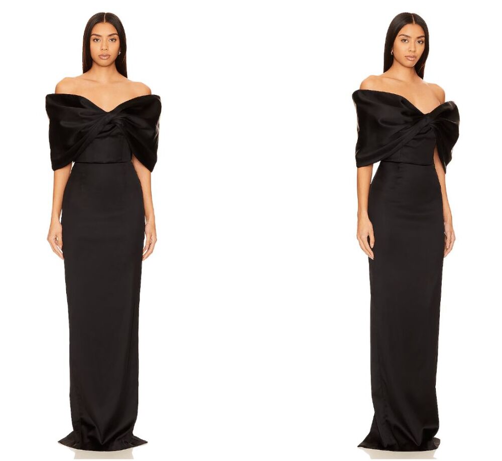 SAU LEE Paloma satin gown in Black Size US 2 $650